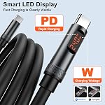 USB C to USB C Cable,3-Pack [4FT+4FT+6.6FT] 240W Type C Fast Charging Cord | Type C to Type C Phone Charger Cable with LED Display for iPhone 17 16 15 Pro Max Plus,MacBook Pro/Air,iPad Pro,Galaxy,Pixel