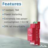 Shelly Wave Pro 1PM - 1-Channel Z-Wave Smart Switch Module with Power Metering, High reliability, DIN rail mountable, Extended Network Repeater, SmartStart Set-up - 3