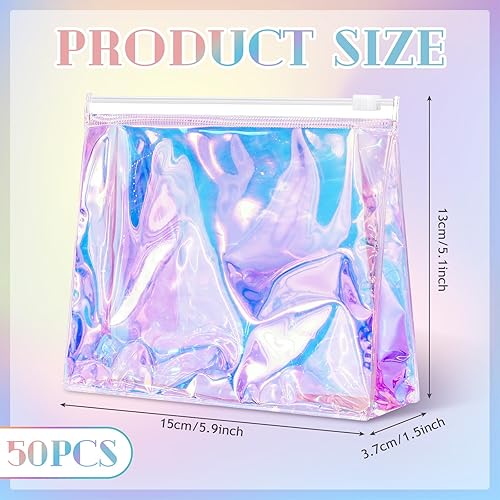 Miniatura 2 de Xuniea 50 bolsas de maquillaje transparentes pequeñas de PVC, bolsa organizadora de cosméticos de plástico con cremallera para mujeres y hombres,