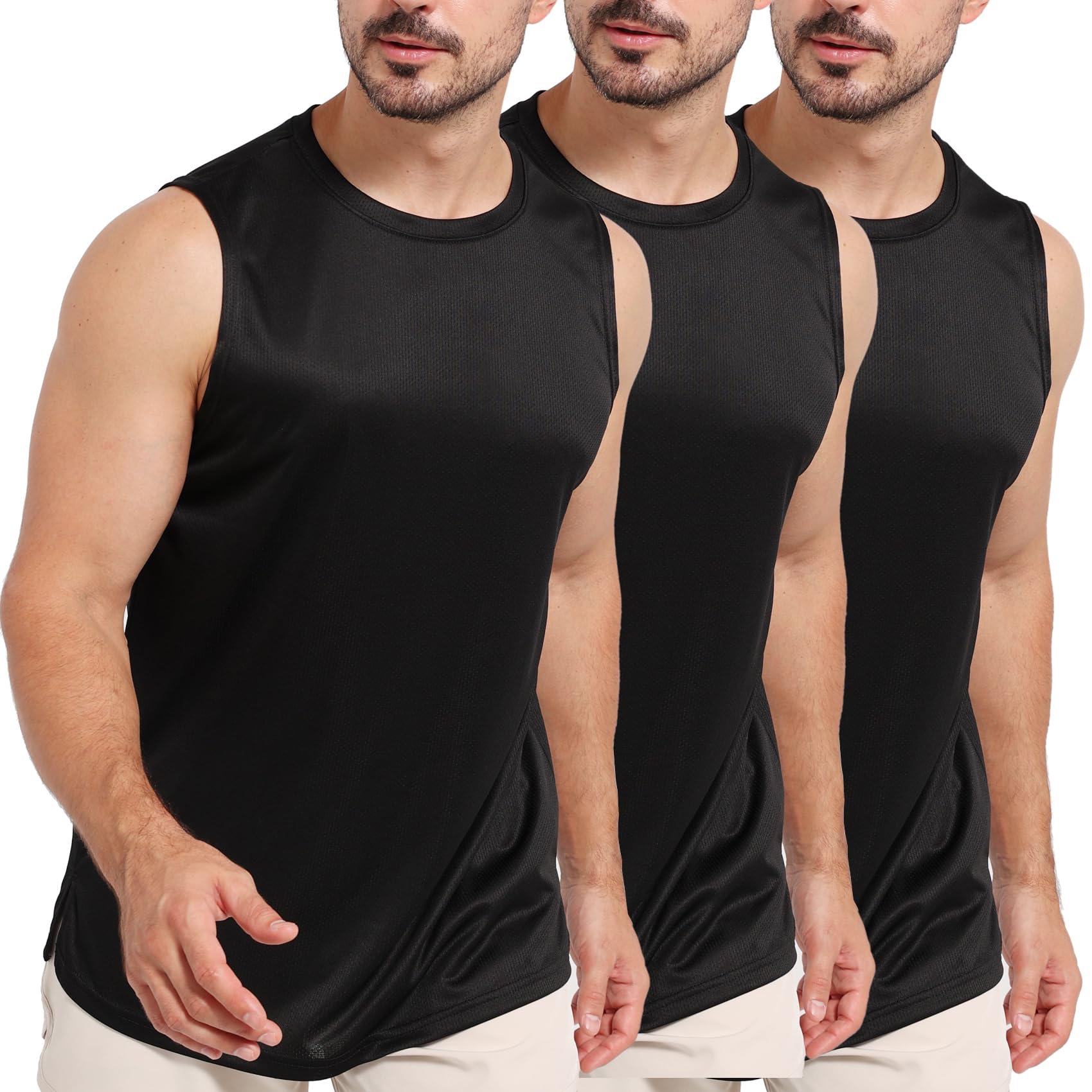 MARKEEP Mens Tank Tops Muscle Athletic Quick Dry Sleeveless Workout Fitness T Shirts for Men