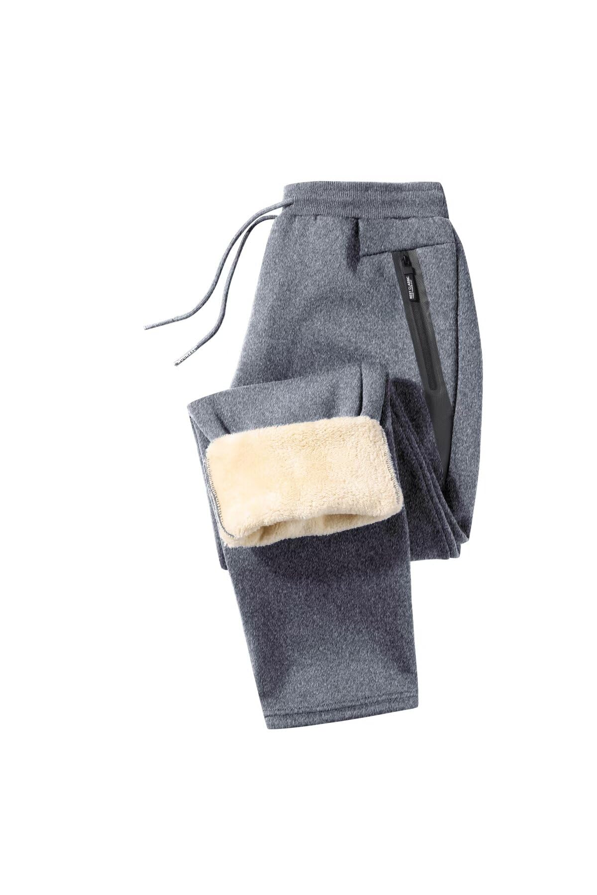 Joggerki Dla Męski Spodnie Do Treningu Z Wełną Polar Z Kieszeniami Zip