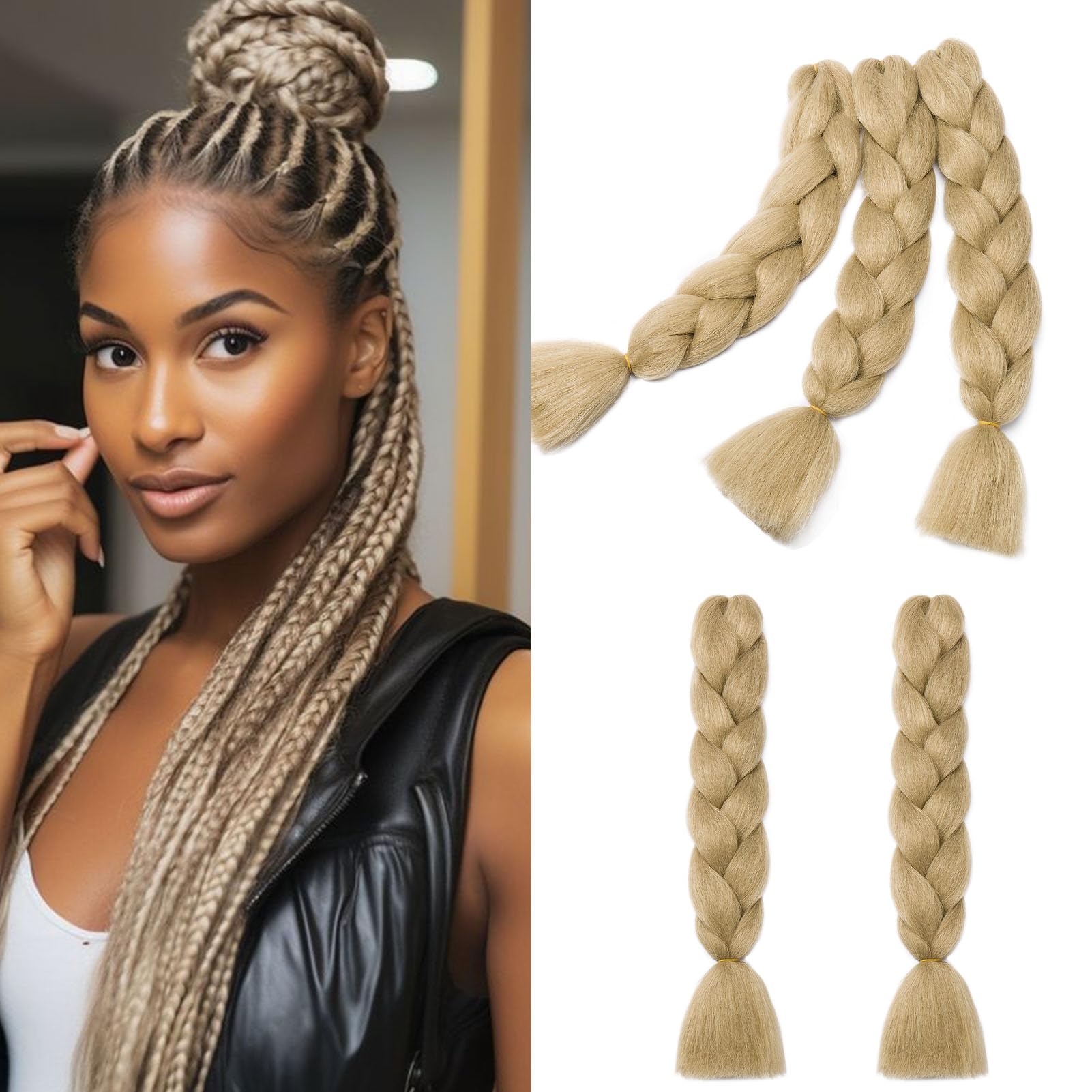 60cm Extensiones de Pelo Trenzas Africanas Castaño Oscuro Extensiones para Trenzas Africanas 1 pcs 100g Kanekalon Pelo para Trenzas Africanas Sintetico Extensiones de Trenzado Cabello Braiding — view 132
