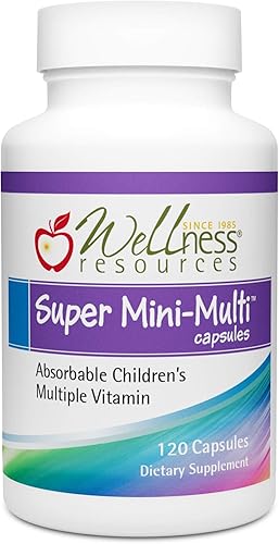 Miniatura 1 de Super Mini-Multi - Cápsulas ingibles multivitamínicas para niños con folato de metilo, metil B12 y coenzima B vitaminas para crecimiento,