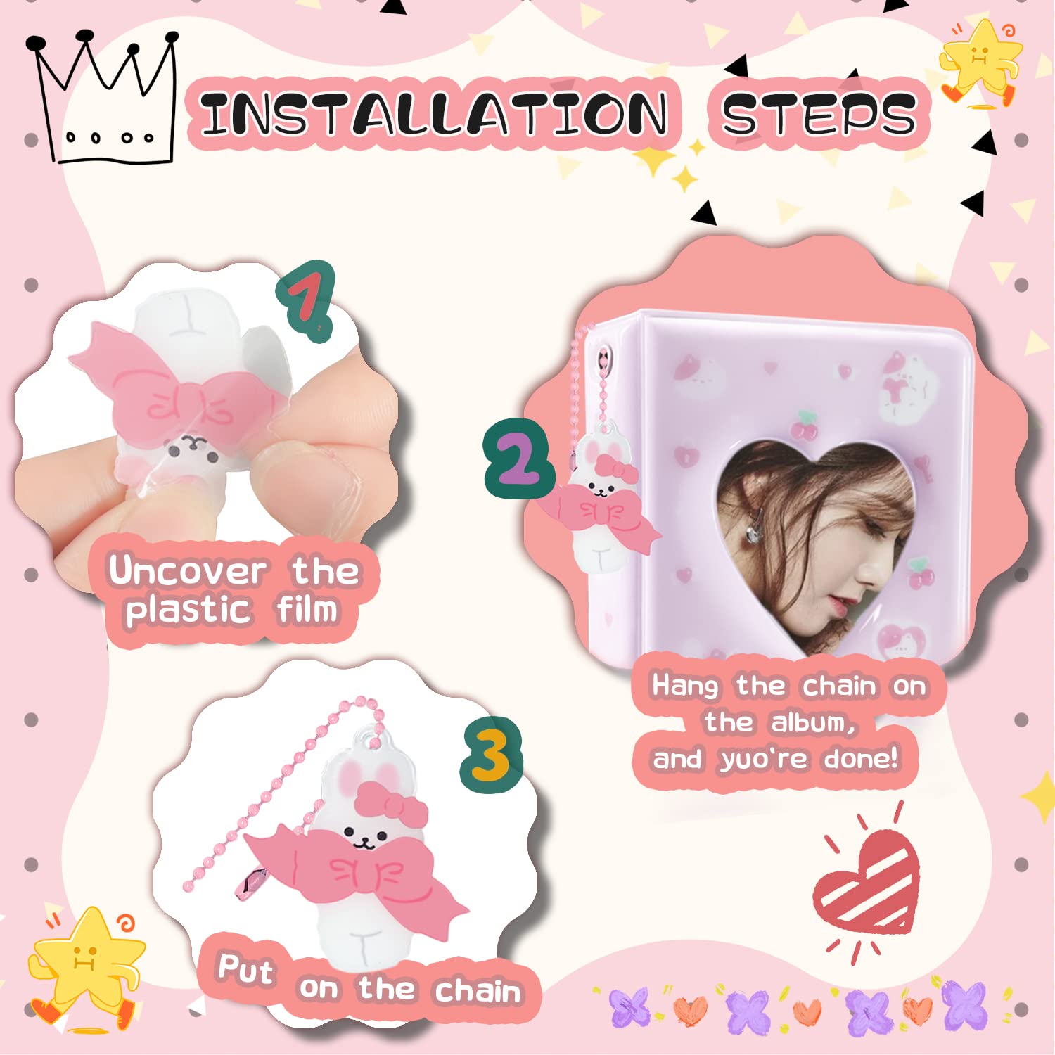 Kpop Photocard Binder, 3 Zoll Kpop Photocard Holder, Cute Portable Mini Photo Album - Image 3
