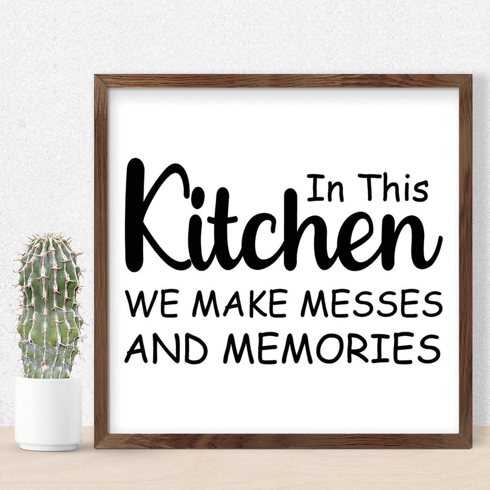 Panneau mural en bois rustique 30,5 x 30,5 cm avec message suspendu pour salon