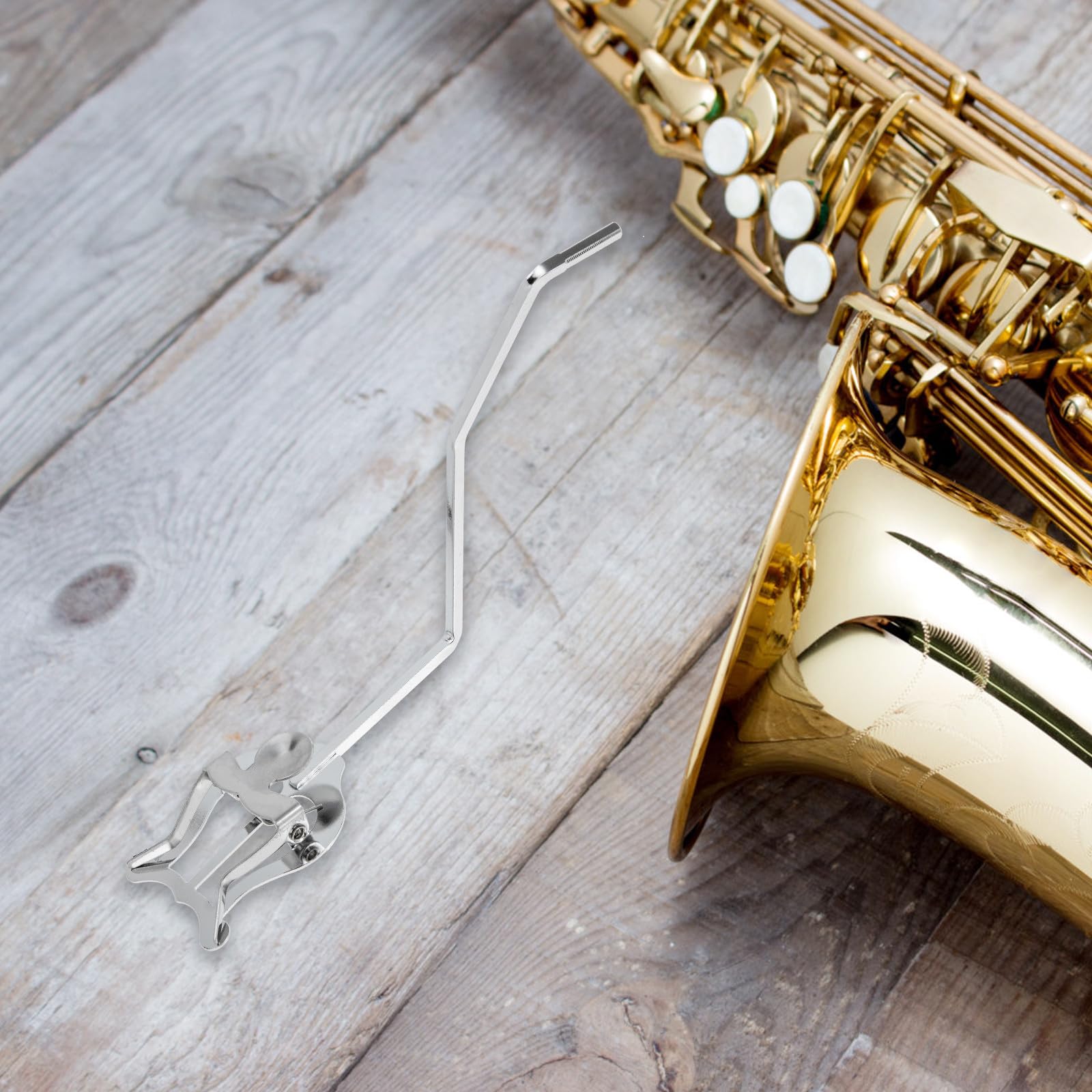 Abaodam Lyre de Plaquage Américaine pour Saxophone Baryton Plat, Clip Porte-partitions Antidérapant en Matériau Solide, Accessoire Musical pour Lecture et Pratique des Partitions