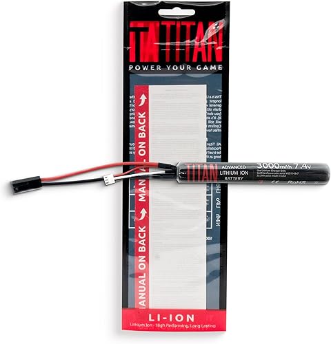 Miniatura 8 de Titan - Batería de iones de litio Airsoft  3000mAh 7.4v Stick T-Plug  Capacidad máxima y rendimiento 7.4 V Airsoft pistola batería