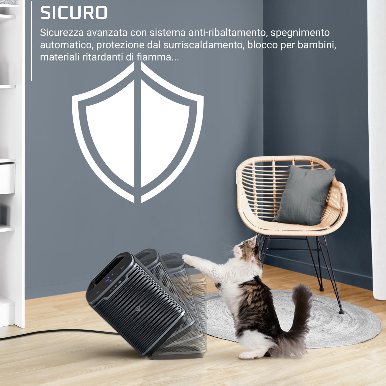 Rowenta Instant Comfort +, Termoventilatore, Potente Riscaldamento in Ceramica, Efficienza Energetica, Silenzioso, SO9360