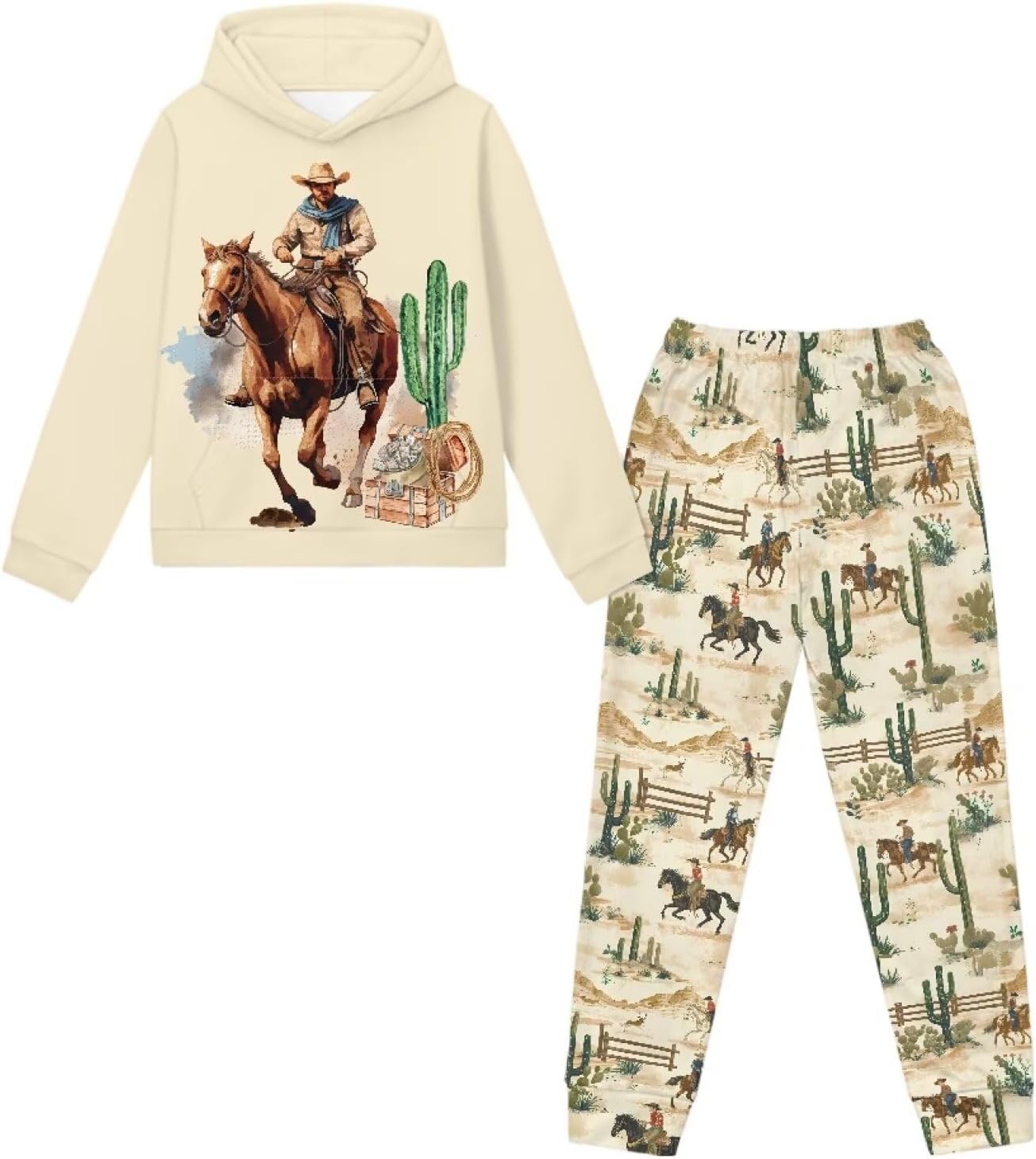 2 Piece Pullover Hoodie + Sweatpants Clothing Set Girls Sweatsuits