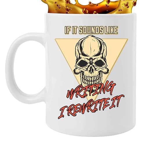 Novelty Gift - Rewriting Writing Tips Creative Minds Gift, for Writer's Anniversary - Free or Money 11 Oz White Ceramic Coffee Mug