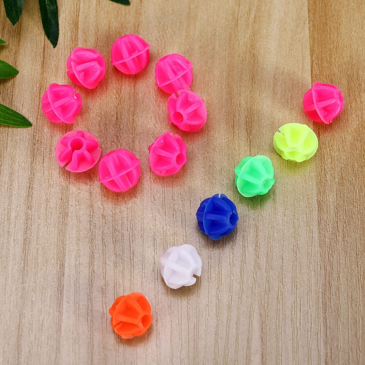 Parliky 108 Pcs Bike Wheel Beads Luminous Plastic Bike Decoration Round Beads for Boys and Girls