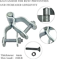 Vista 4 de Bisagra de poste de puerta de valla de enlace de cadena de 1-3/8 pulgadas, cerca galvanizada, 4 piezas para marcos de panel de tubería de 1.2