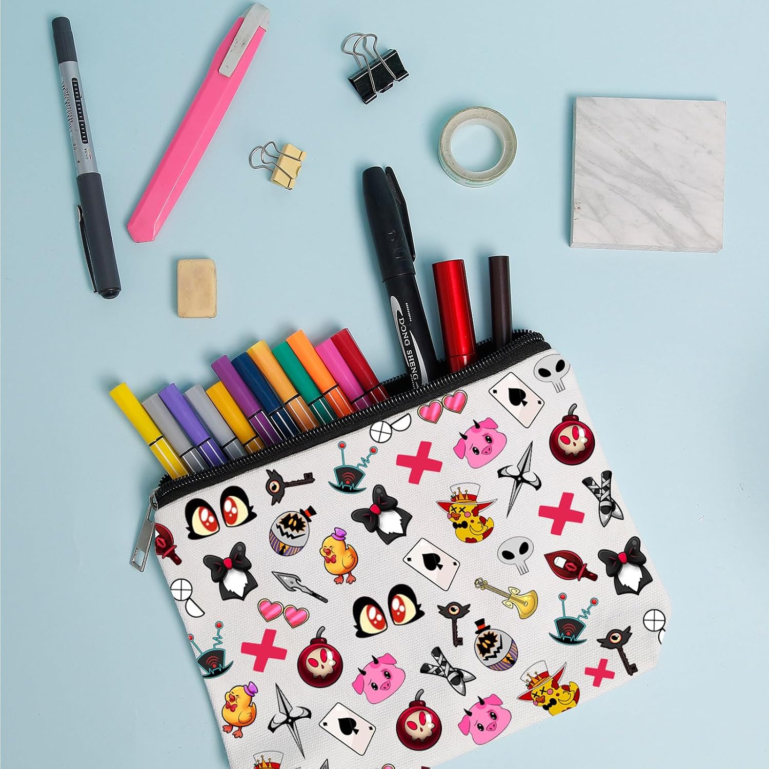 WZJHCL Anime Inspired Makeup Pouch Bag Hotel Character Cosmetic Kit Bag Demon Cartoon Storage Pouch Bag (Loser)