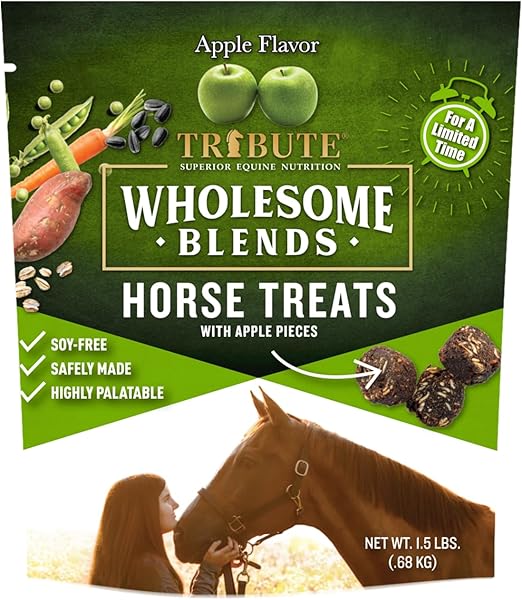 TRIBUTE Wholesome Blends Soy-Free Apple Flavored Horse Treats, 1.5 lb Bag