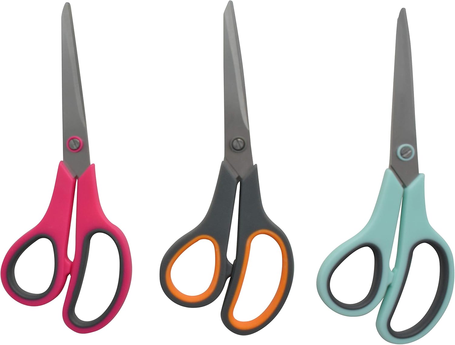 Straight Stainl Steel Soft Handle Scissors, Assorted Colors
