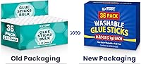 Vista 8 de Barras de pegamento a granel para aulas, barras de pegamento blanco para niños, 36 unidades, 0.32 onzas, lavables para todo propósito, para niños