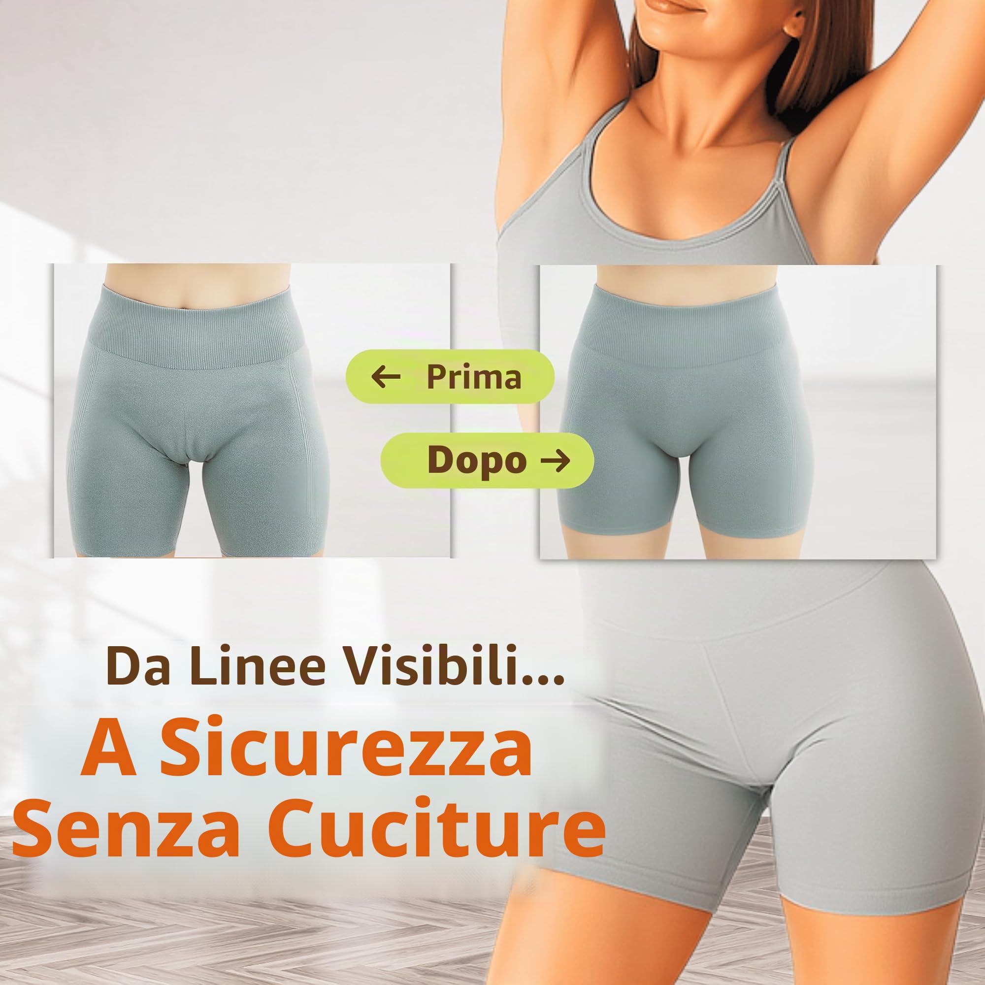 Natissy Salvaslip Anti-Camel-Toe Senza Ali in Cotone Biologico per Donna, Lavabili, Traspiranti, Morbidi, Discreti e Senza PUL - Set 7 pz Tanga - Made in EU