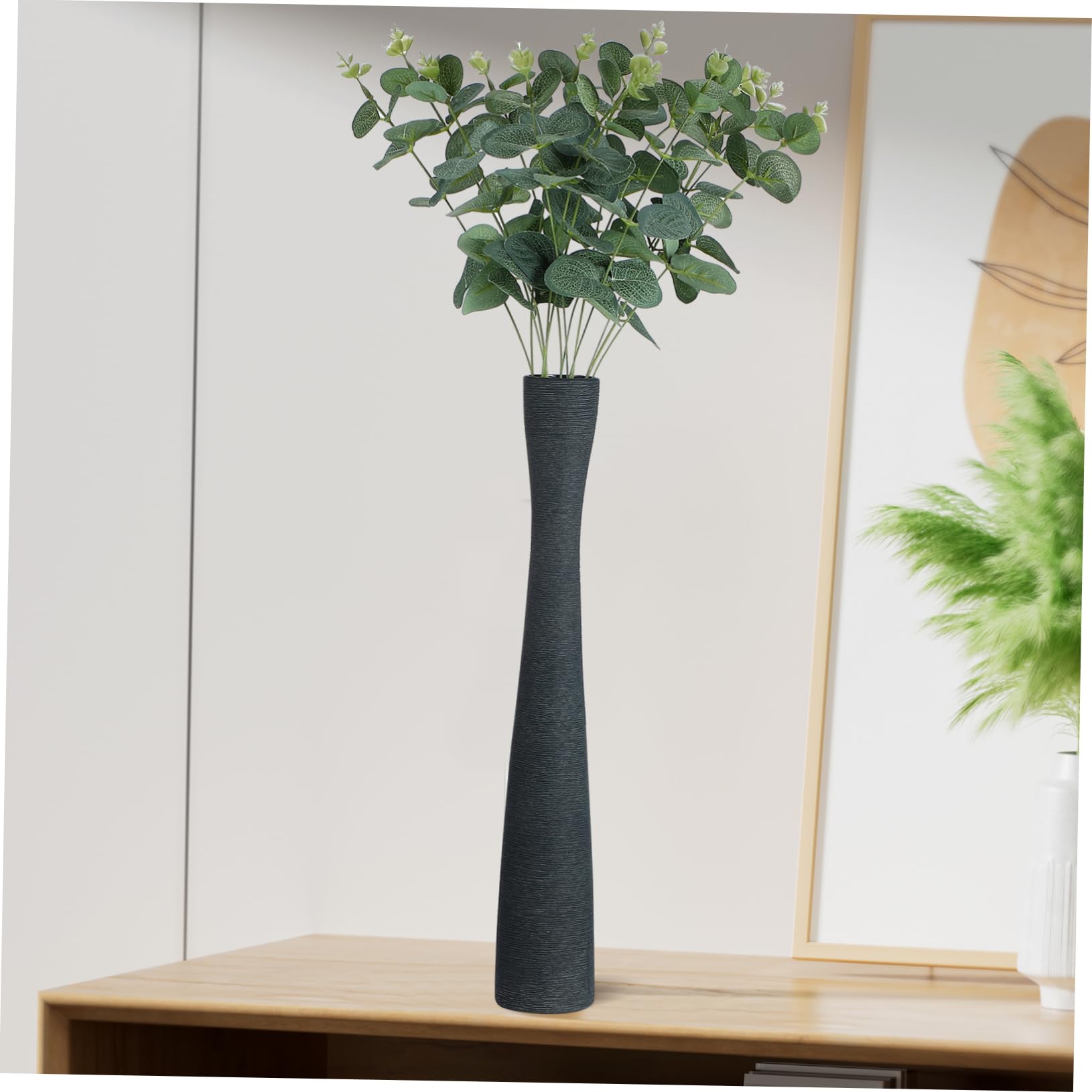 Toyvian 2 Jarrones Altos de Cerámica Cuello Estrecho para Decoración del Hogar y Oficina, Diseño Estético Que Soporta Tallos y Evita se Doblen
