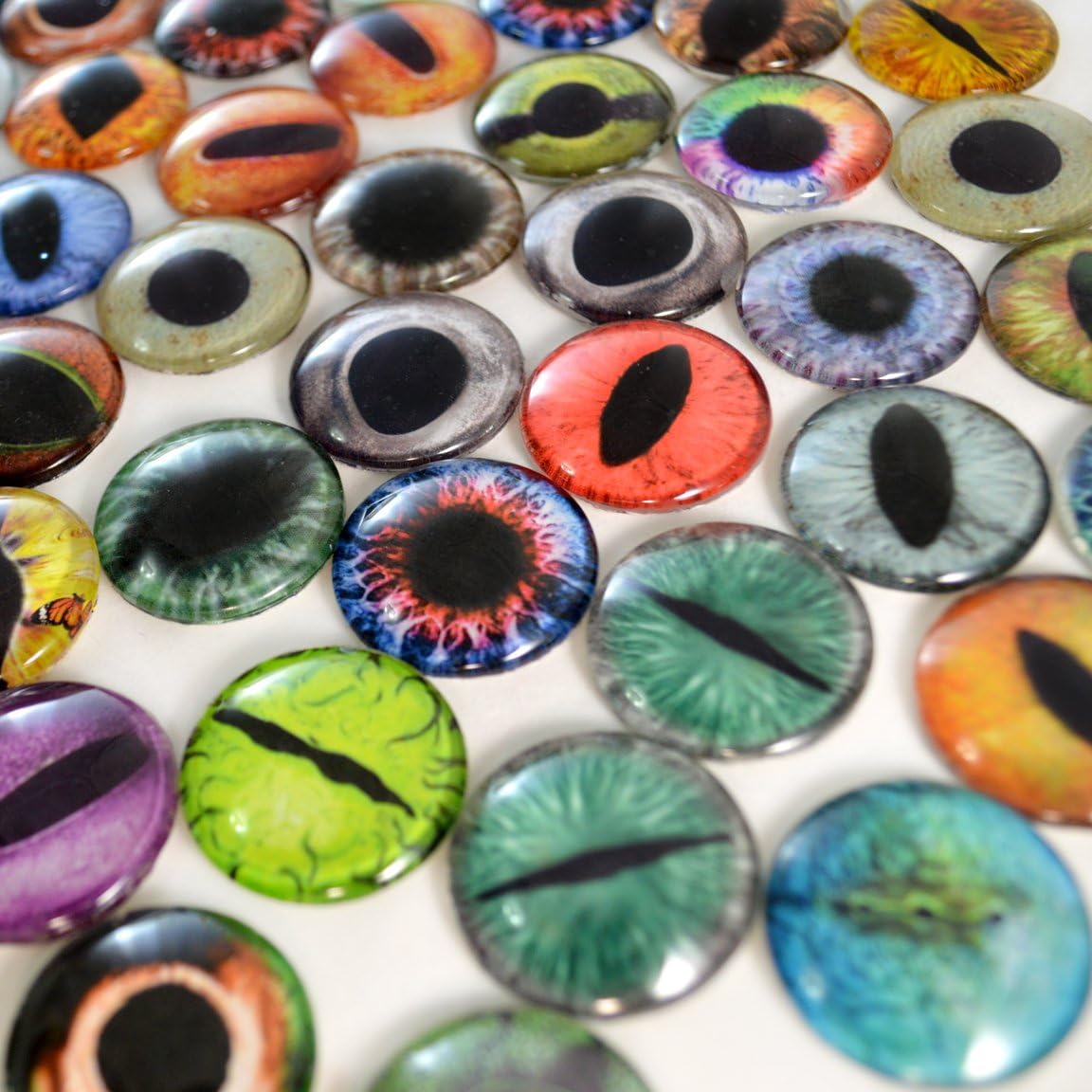 Bulk Lot of 20 Large 30mm Random Overstock Glass Eyes (10 Matching Pairs)
