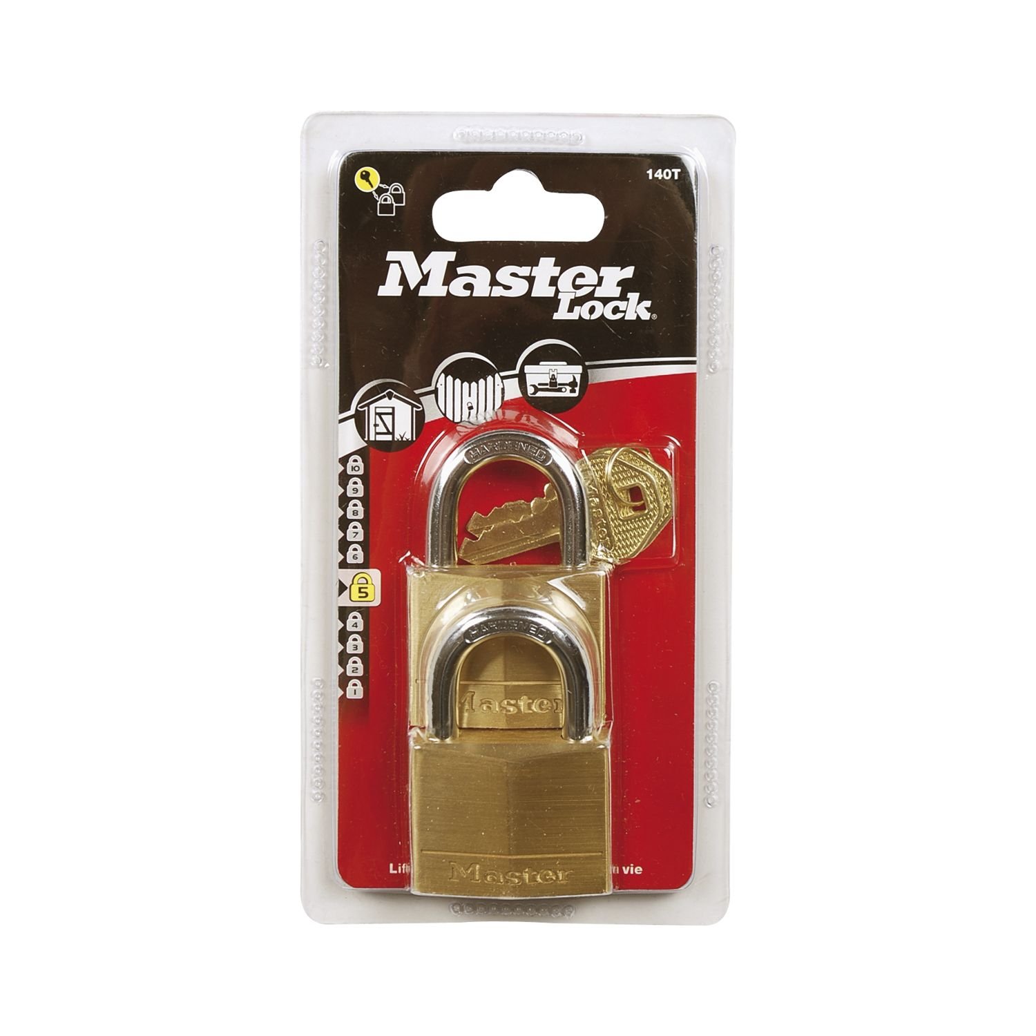 Masterlock Solid Brass Padlock Pack Of 2 Keyed Alike