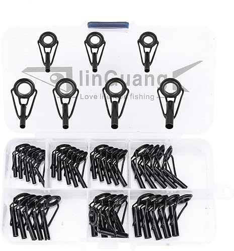 Kit de reparación de puntas de repuesto de caña de pescar, 35 y 40 piezas, 50 piezas, puntas de guía de anillo de cerámica de acero inoxidable