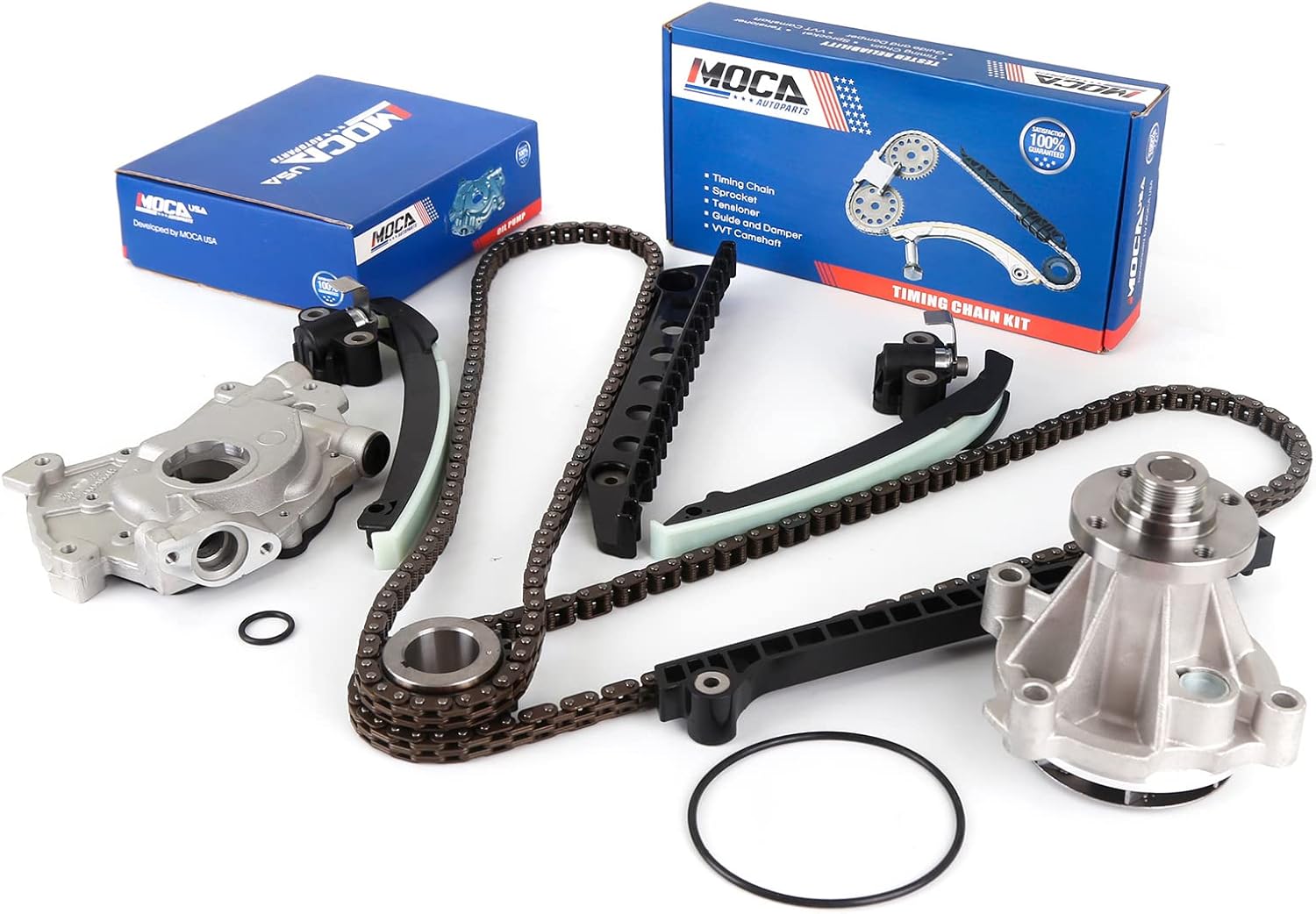 MOCA Timing Chain Kit & Water Oil Pump Compatible with 2003-2013 for Ford E-150 E-350 Club Wagon & for Ford F-150 & for Ford Excursion Expedition 5.4L V8 SOHC