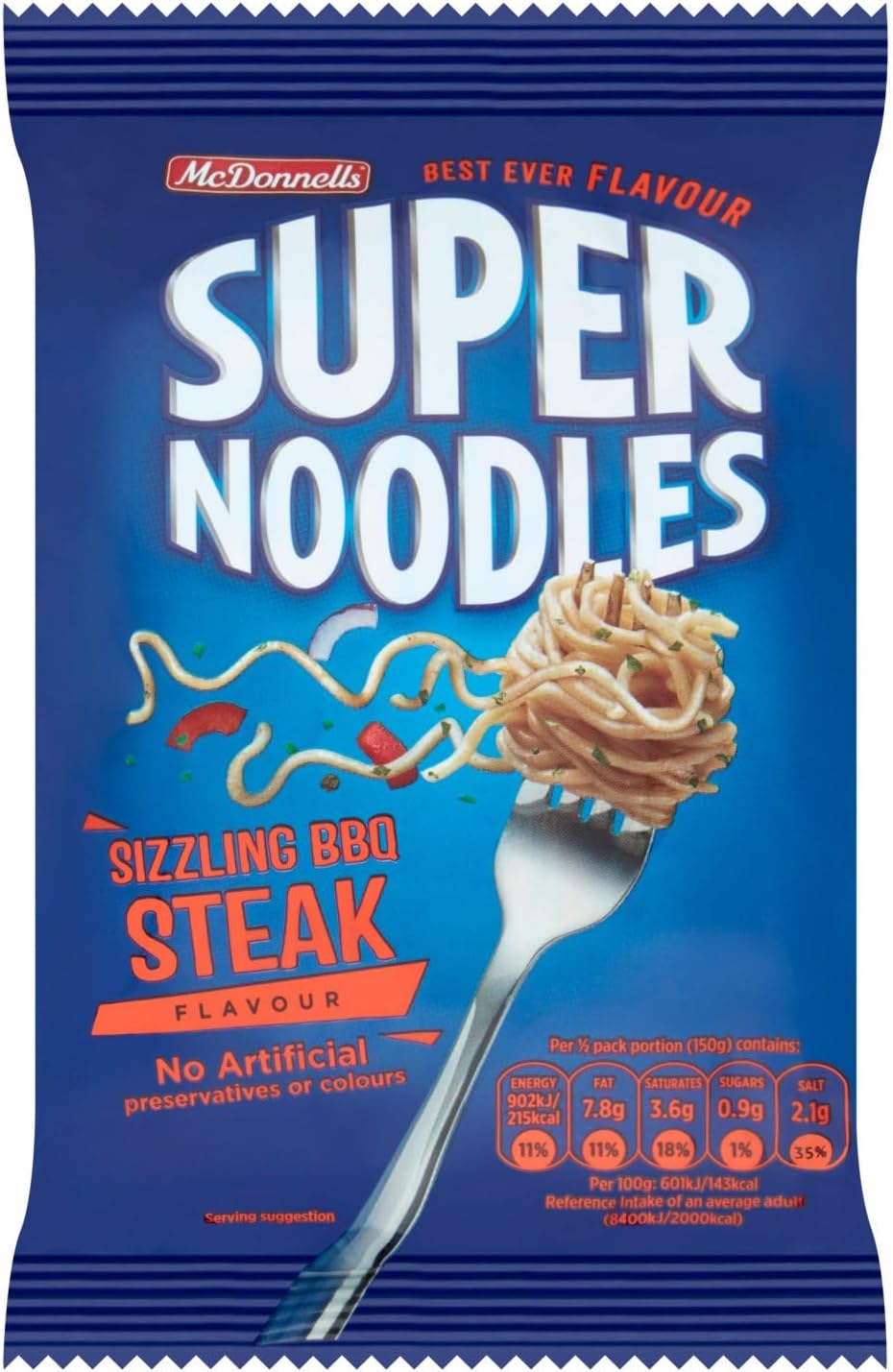 McDonnells Super Noodles (3 x 100g packs) BBQ Beef Flavour