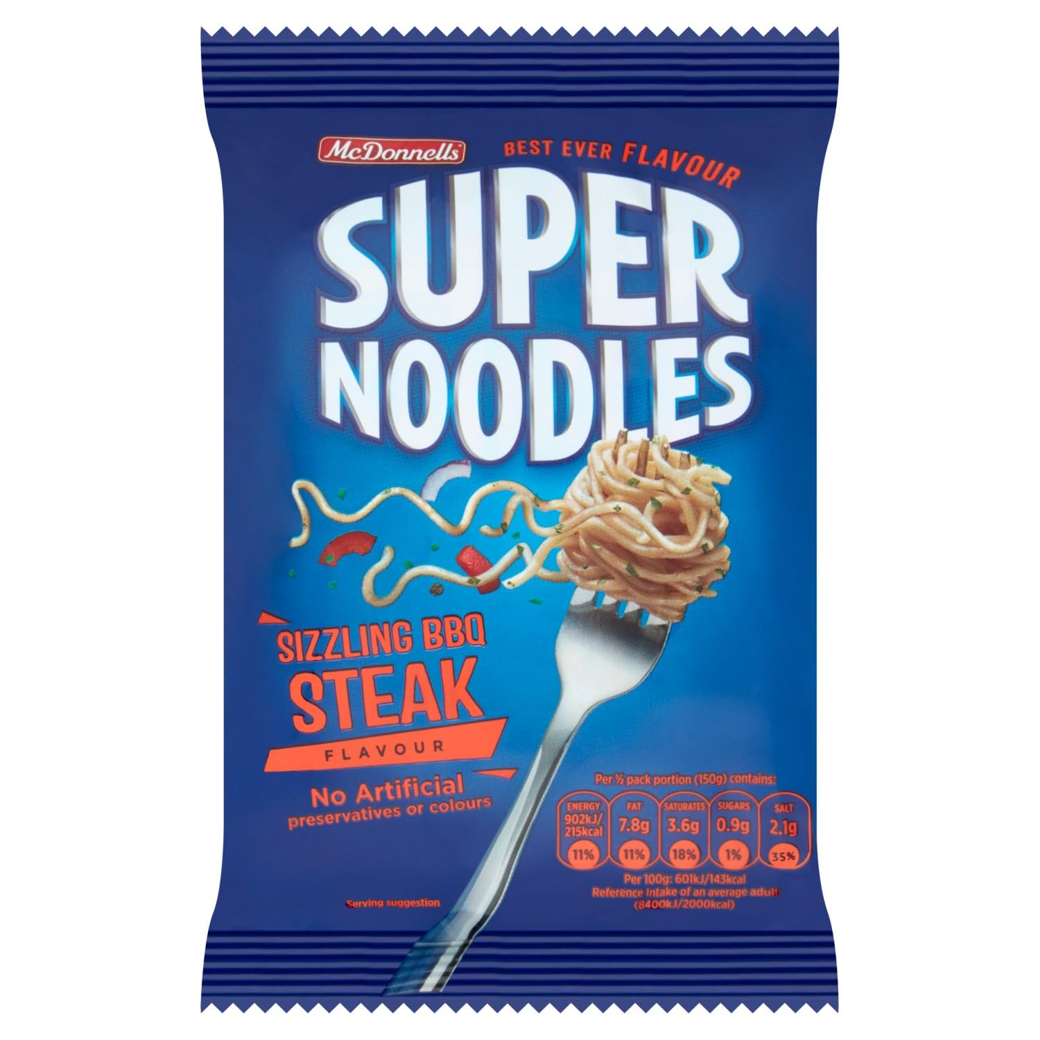 McDonnells Super Noodles (3 x 100g packs) BBQ Beef Flavour