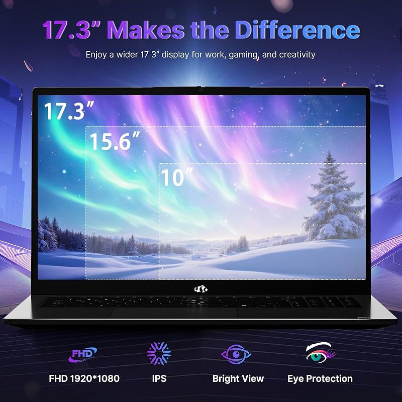 NIMO 17.3" AI-Creator-Laptop, 6-Core AMD Ryzen 5-6600H 16GB RAM 1TB SSD image 3