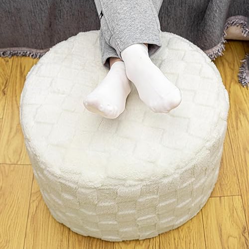 Miniatura 3 de Puf Otomano Redondo Bohemio Decoración del Hogar Puf de Suelo Otomano Reposapiés para Sofá Sillón Sillas Puf Sala de Estar Dormitorio 20 x 20 x 14