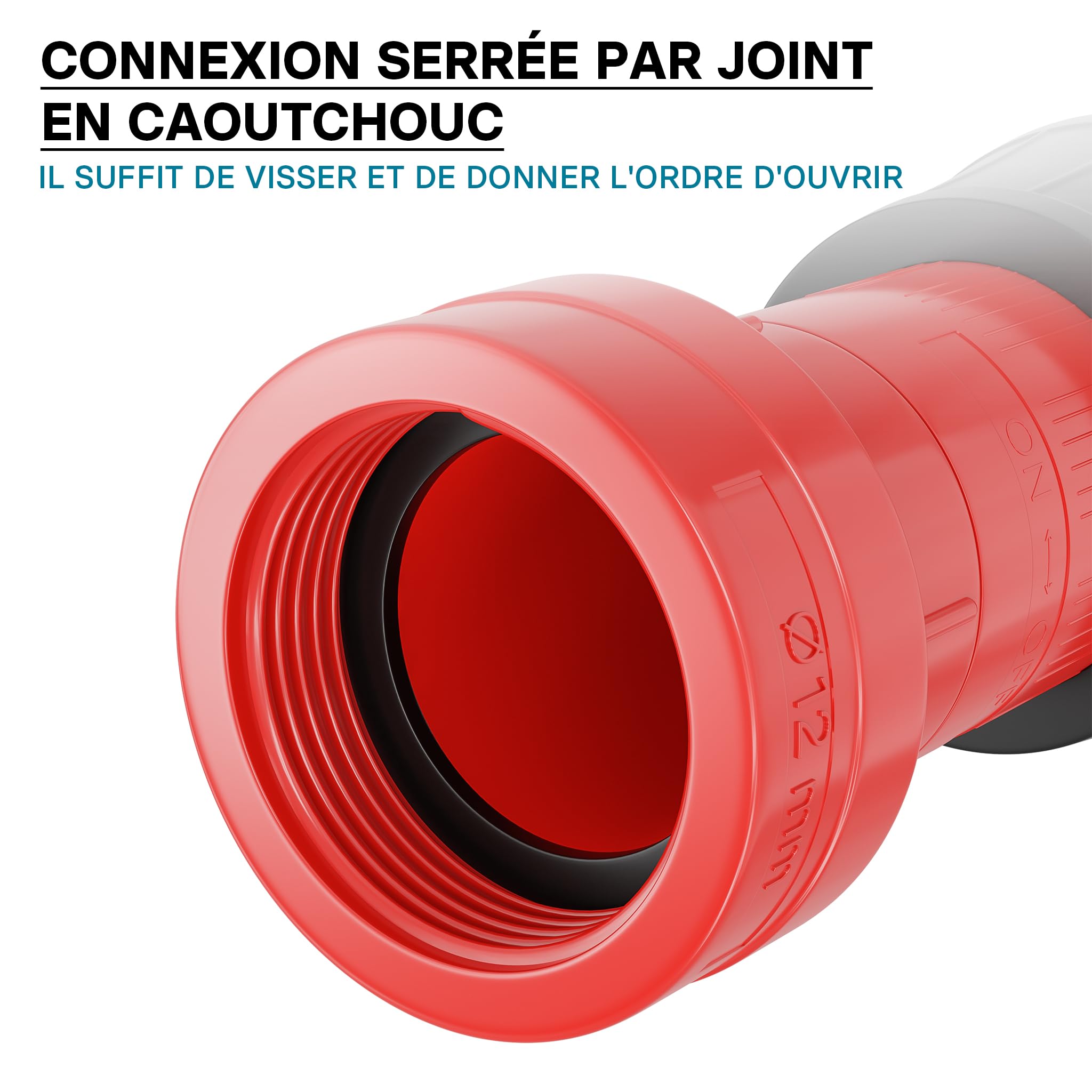 Wiltec Buse de lance d'incendie – 128 x 70 x 70 mm / 1,5" – 7 bar à 0-250 l/min, max. 300 l/min – Bec de tuyau d'incendie à petit jet – matériel de Lutte contre l'incendie Sapeurs pompiers, Chantiers