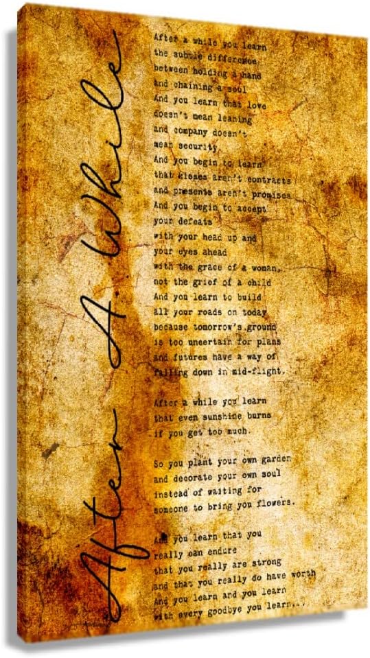Amazon com: After A While Poem Wall Art Veronica A Shoffstall Quote Amazon com: After A While Poem Wall Art Veronica A Shoffstall Quote