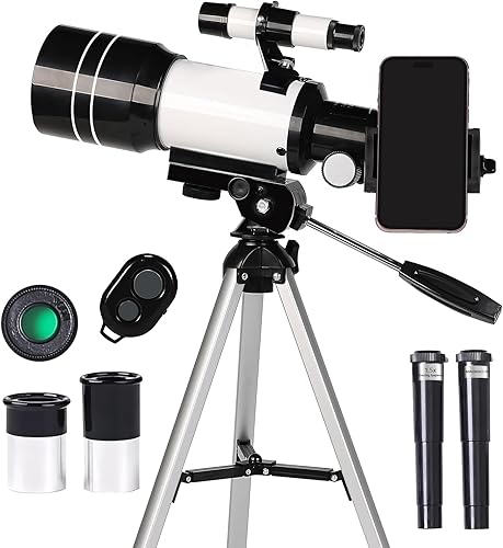 Miniatura 9 de Telescopio para niños, adultos y principiantes, apertura de 70 mm, longitud focal de 400 mm, telescopio refractor astronómico de viaje con múltiples