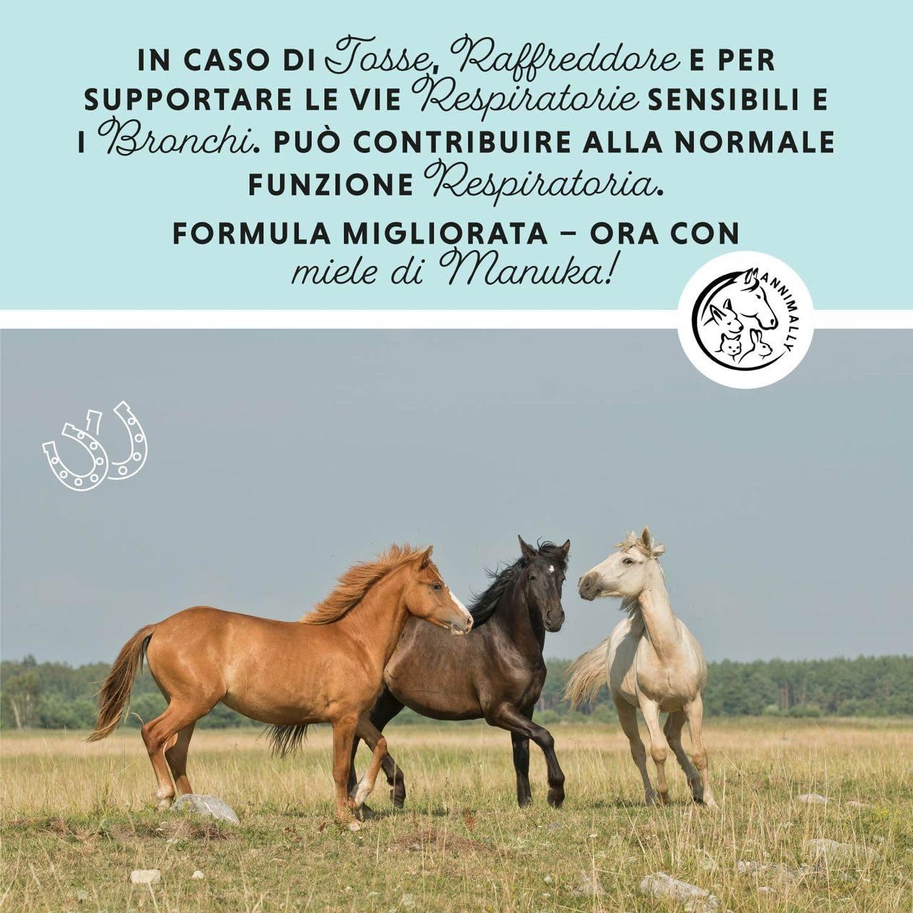Annimally Sciroppo tosse secca Adulti per Cavalli 1000ml - Sciroppo bronchiale per Cavalli - Contro la tosse e per calmare Le Vie respiratorie - Sciroppo per la Gola - Integratori per Cavalli