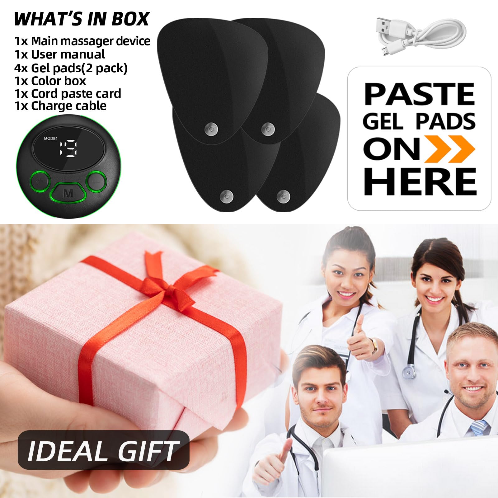 Wireless TENS Unit, TENS Unit Muscle Stimulator, Mini EMS Massager, 4 Pads — Amazon image 8