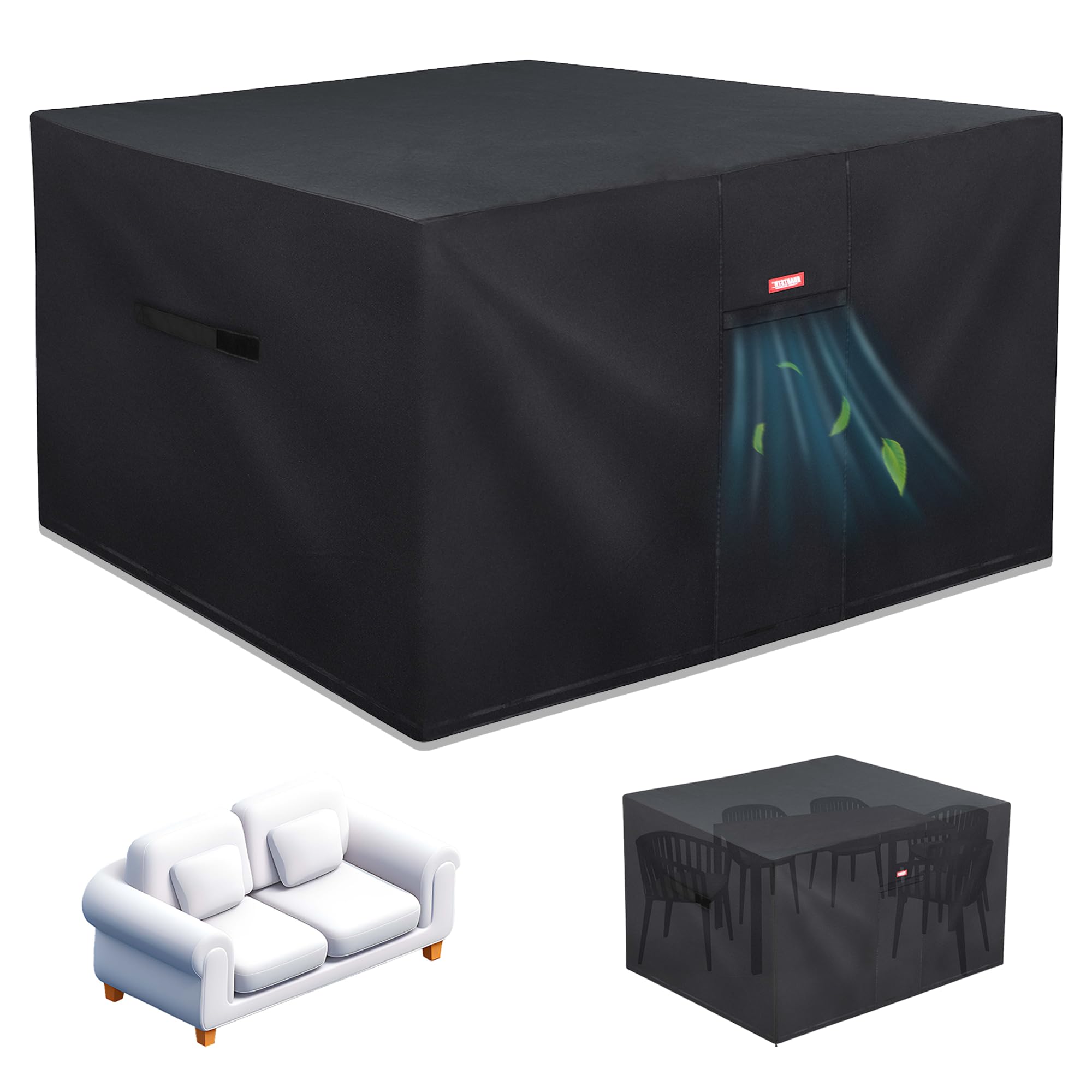 Bâche de protection table de jardin en tissu Oxford 600D ultra robuste et durable