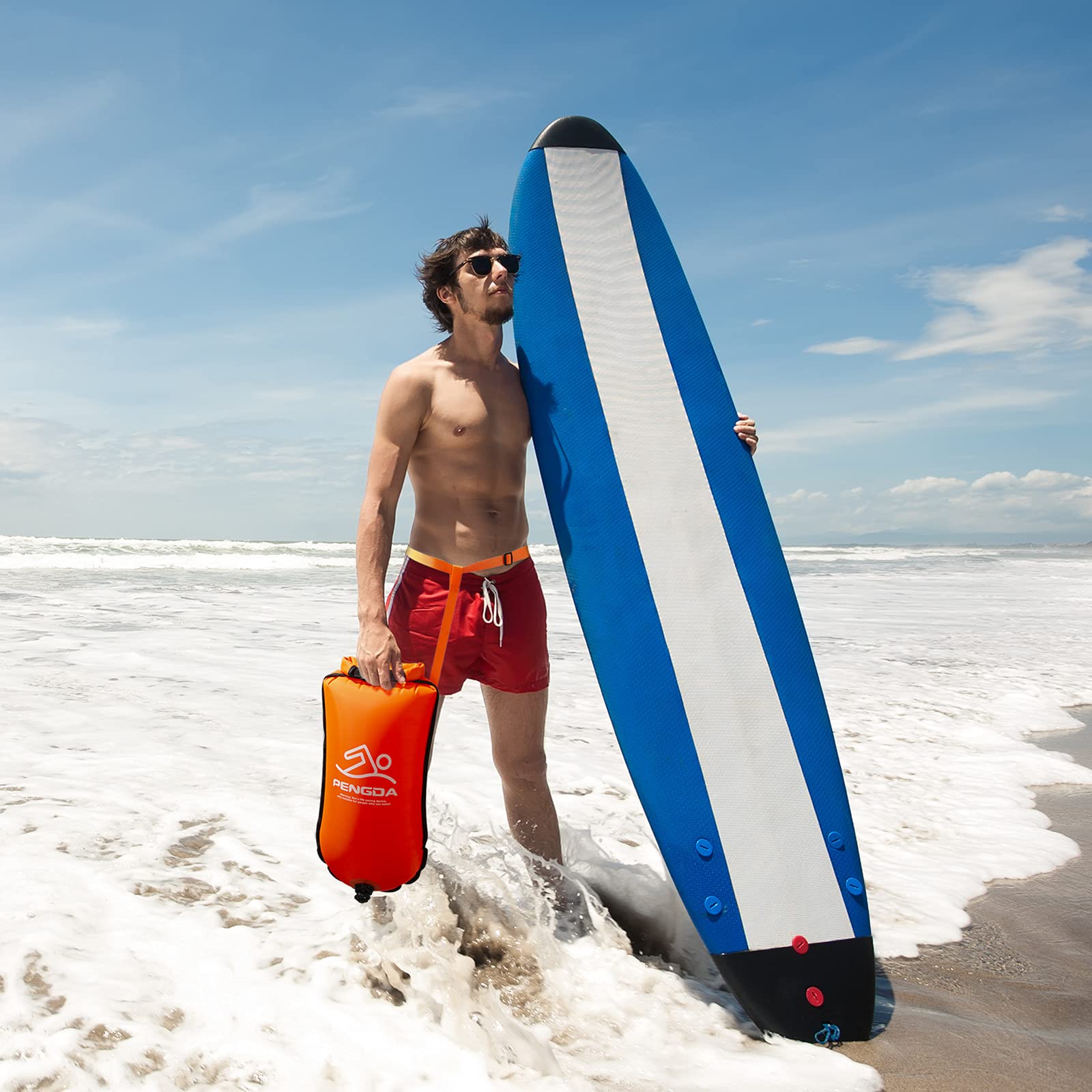 PENGDA Schwimmboje 25L Wasserdichter Trockensack Sicherheit Schwimmen Open Water und Triathlon Swimming Buoy, Swim Bubble für Kajakfahrer Freiwasser-Triathleten, Surfer, Schwimmen, Bootfahre