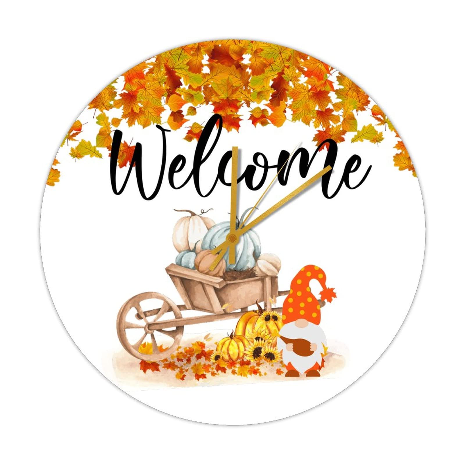 Horloge Pumpkins and Berries en bois : le cadeau idéal pour des fêtes de fin d'année réussies