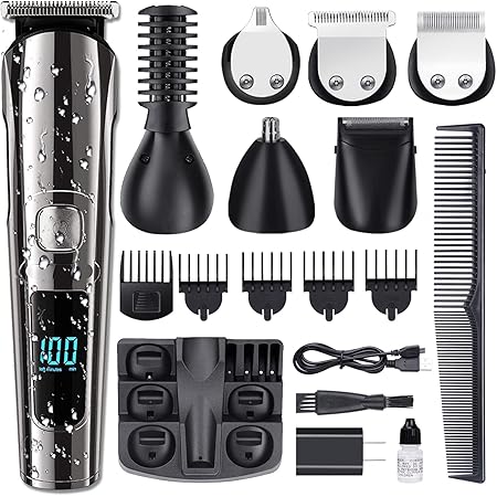 Amazon Com Purkoo Beard Trimmer For Men Hair Clippers Professional Cordless Mustache Trimmer Hair Trimmer Hair Cutting Kit 11 In 1 Grooming Kit For Nose Ear Facial Haircut Machine Waterproof Usb Rechargeable Beauty