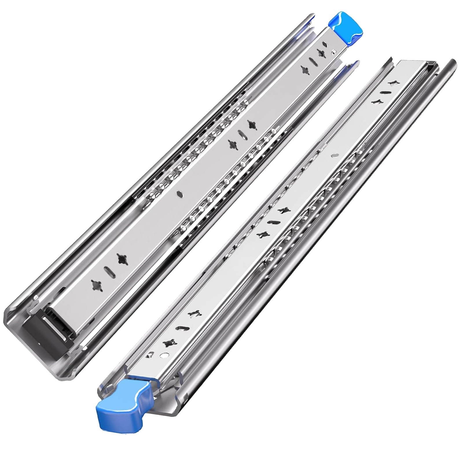 Extensión Completa De 3 Pliegues, 1 Par De Guías For Cajones Resistentes Con Cerradura, Montaje Lateral, For Gabinetes De Herramientas, Bancos De Trabajo(750mm/30in)