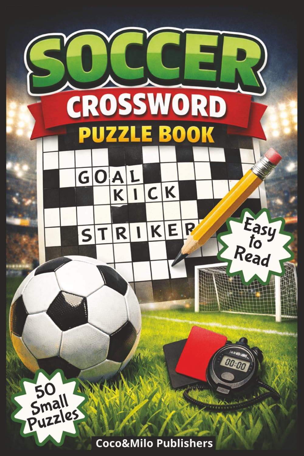Soccer Crossword Puzzle Book: Relaxing Football Crossword Puzzle Book about Soccer, the game, rules and objects | With Easy To Read Print | For Adult, Seniors and Teens | 6x9 inches, 100 pages