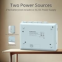 Vista 3 de Portable Cassette Player Tape Recorder with Built-in Speaker,Microphone,Headphone Jack-, 4.57 x 3.54 x 1.38inch (Blue)