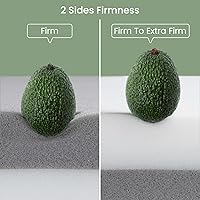 Vista 2 de Firm Mattress Topper King Size, 3 Inch Charcoal-Infused Extra Frim Memory Foam Bed Topper for Back Pain Relief and Spinal Alignment, Mattress Pad