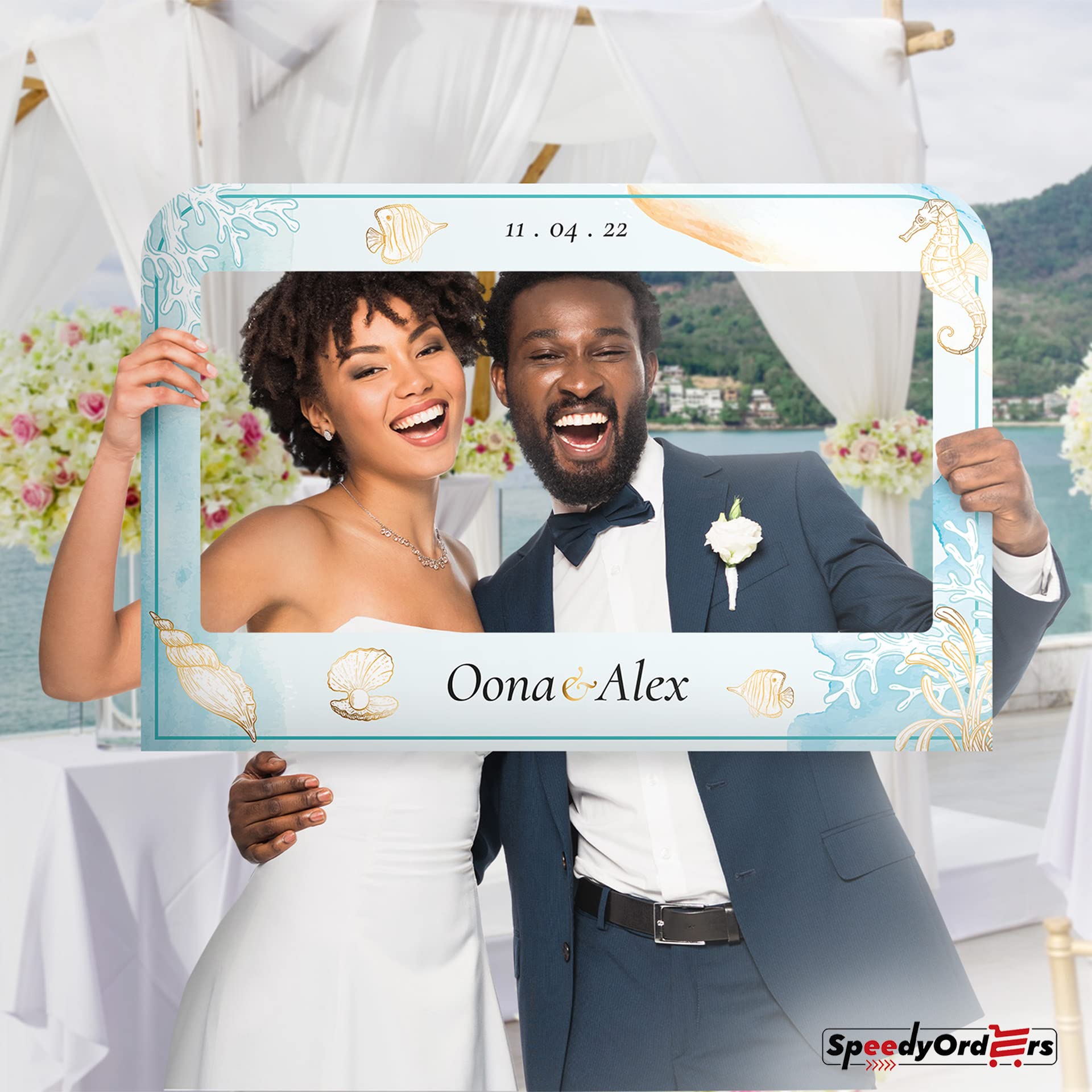 Amazon.com: Personalized Beach Wedding Photo Booth Frame - Wedding