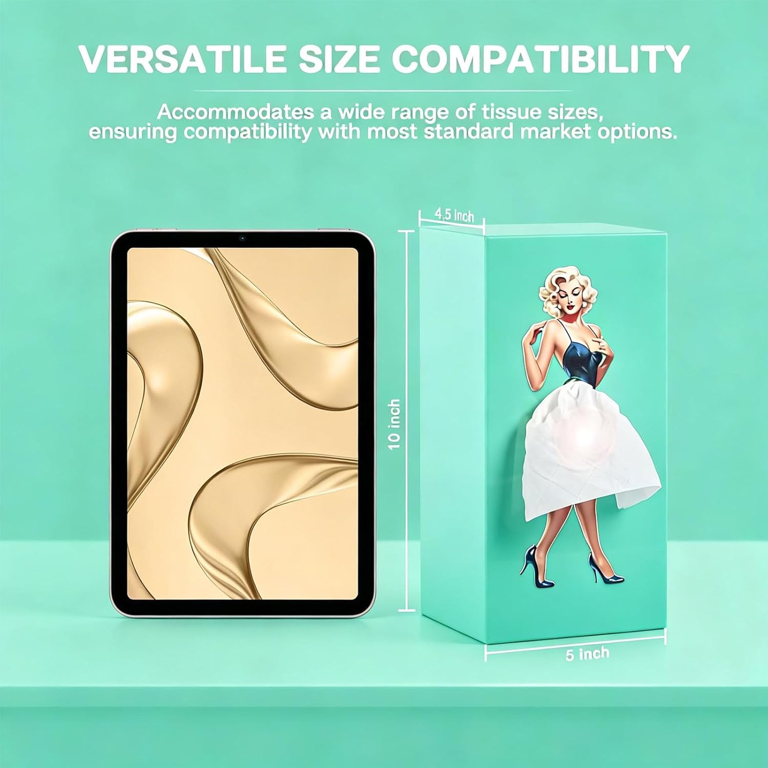 Skirt Tissue Box Holder, Charming and Cute Tissue Box Cover Rectangle Acrylic Tissue Box, Stylish Skirt Tissue Box Holder, Decorative Tissue Cover for Bathroom Toilet Bedroom Living Room Table Desk