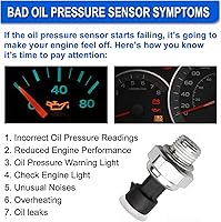 Vista 6 de 12677836 Sensor de presión de aceite y zócalo para Chevy Silverado 1500 2500 3500, Express, Corvette, Suburban, Avalanche, Impala, Tahoe