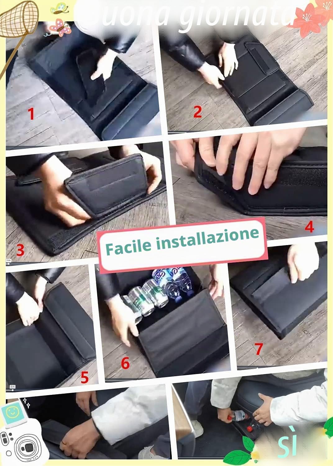 GAFAT Tesla Model Y 2021-2024 Elegante Organizer per Console Centrale Sotto il Sedile, Model Y 2024 Scatola Portaoggetti Interno in Pelle PU e adesivo magico, Guidatore e Passeggero