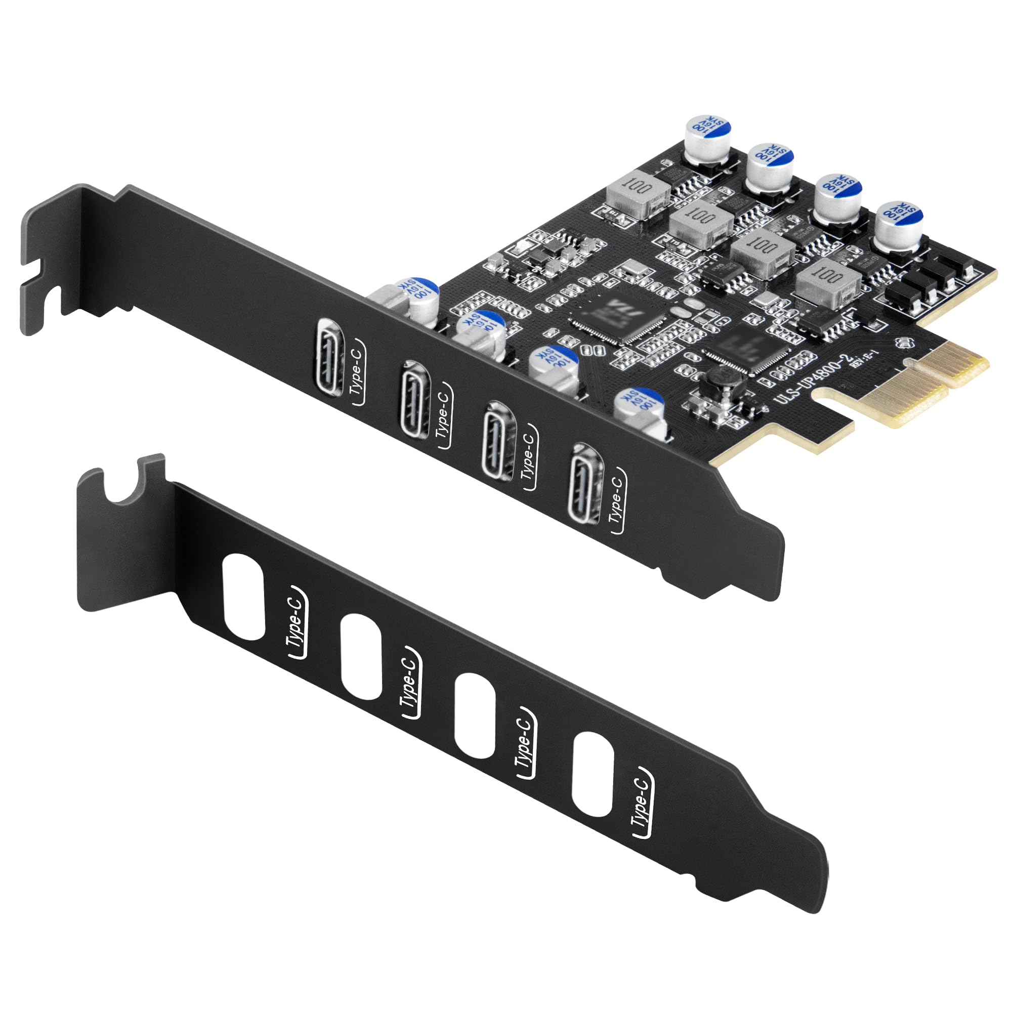 sinefine usb pcie card 20w power delivery, 4 ports (4 x type c) pcie usb 3.0 fast charging card expansion card with low profile bracket for desktop pc