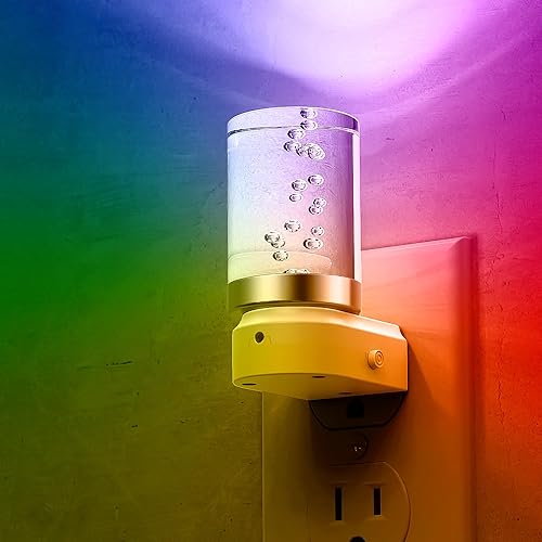 L LOHAS LED Luz nocturna, luces nocturnas enchufables a la pared, luz nocturna RGB que cambia de color con sensor de atardecer a amanecer, luz