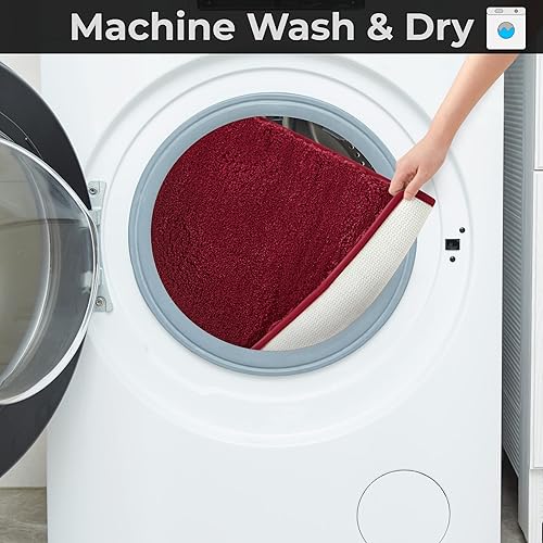 Miniatura 5 de 1 alfombra de baño suave de microfibra sólida, respaldo antideslizante de TPR